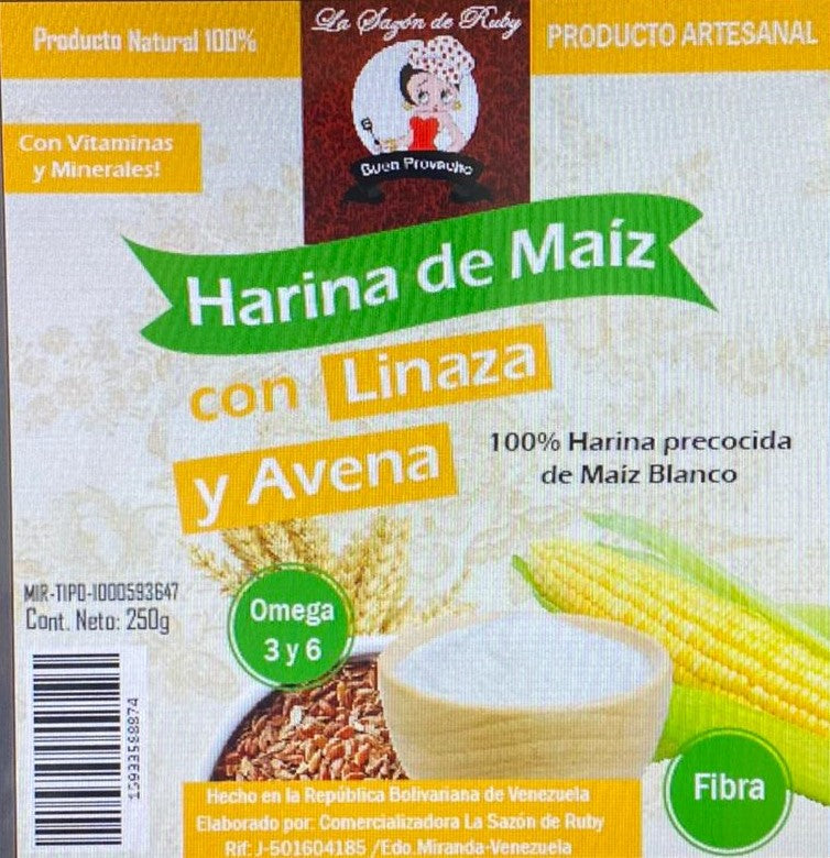 Harina de Maiz con Linaza y Avena